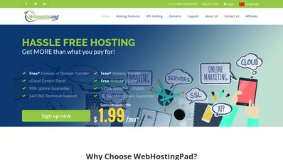 Скриншот webhostingpad.com